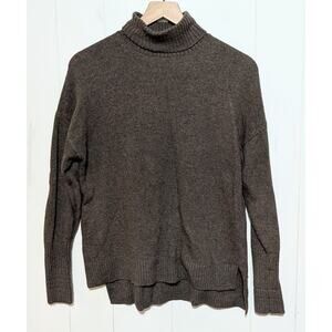 J Crew Turtleneck Sweater Womens M Gray Relaxed Wool Blend Capsule Office E2369